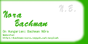 nora bachman business card