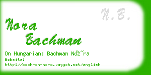 nora bachman business card